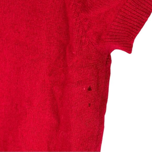 Moda International Red Short Sleeve Crewneck Knit Pullover Sweater Size Medium - Picture 8 of 8